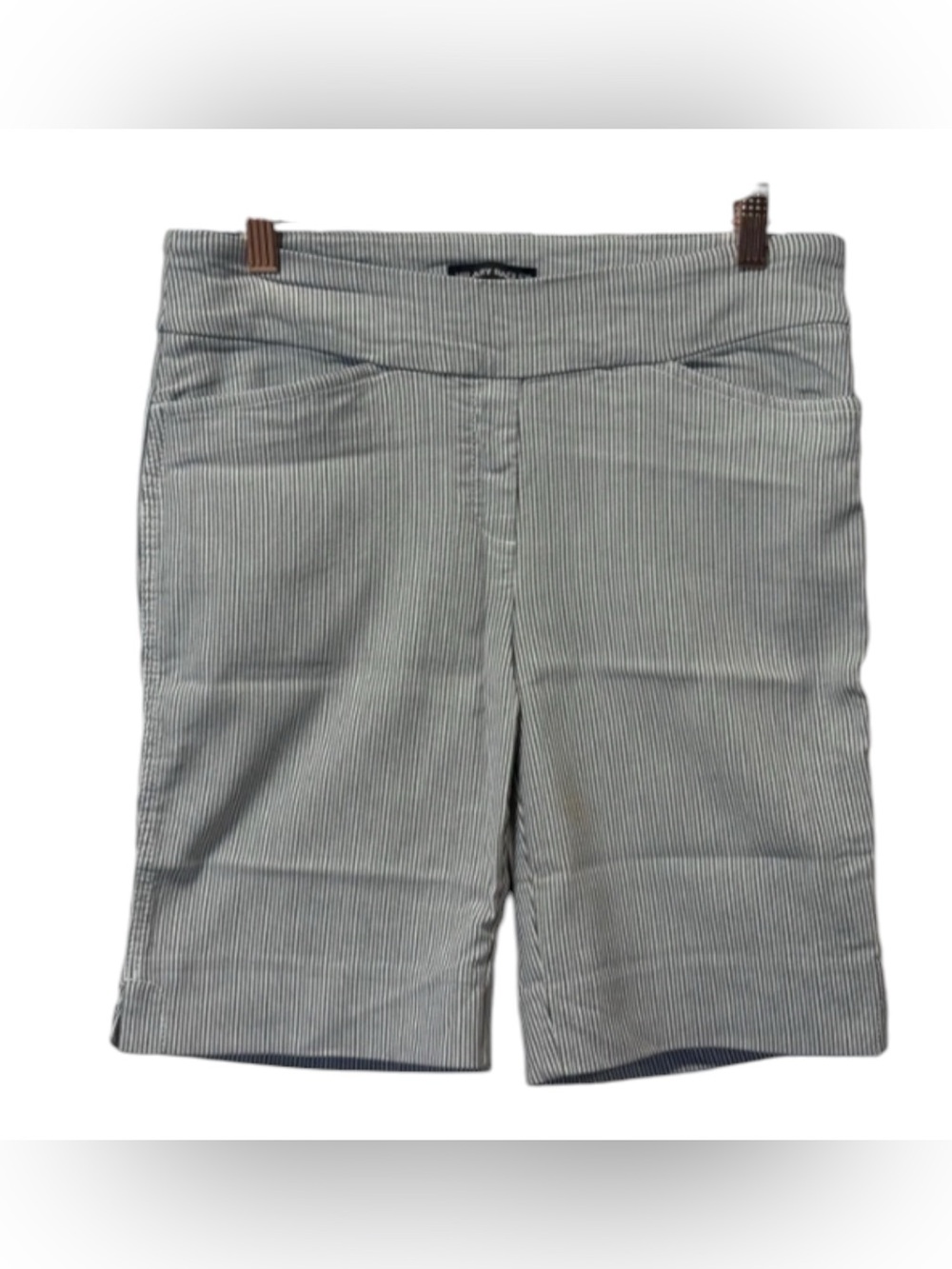 Hilary Radley Women's Pull-on Pinstripe Bermuda Shorts